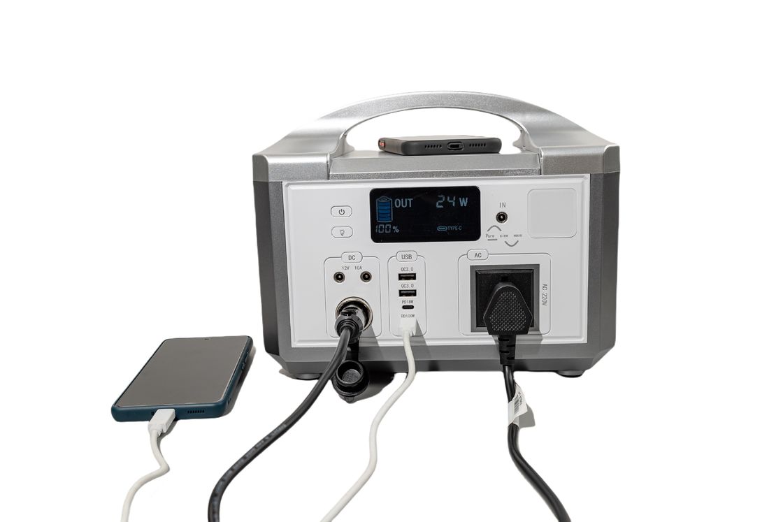 IP65 ポータブル電源 ライフPO4 600WH バッテリー出力 1200Wまで キャンプ用/家庭用太陽光発電機